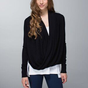 Lululemon Iconic Sweater Wrap Cashmere Blend in Black ~ Size 4, EUC!